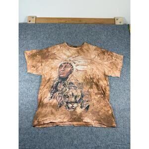 Vintage The Mountain Indian Native American Tie Dye Graphic Tee T-Shirt Size XL
